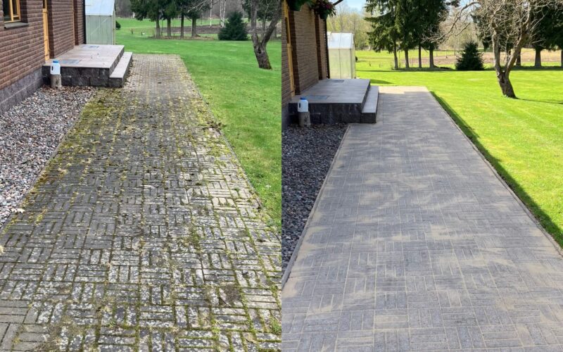 Tänavakivide pesu ja liivatamine Kuressaares, Tänavakivide puhastus, sambliku puhastus Eestis, kivipesu, kinnisvara haldus ja hooldus